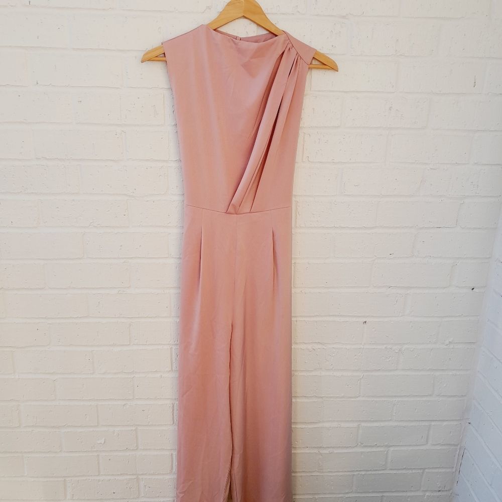 Jumpsuit L.IY.L BLUSH Satin Soft Silky Feel Wedding Resort Attire sz:S/M